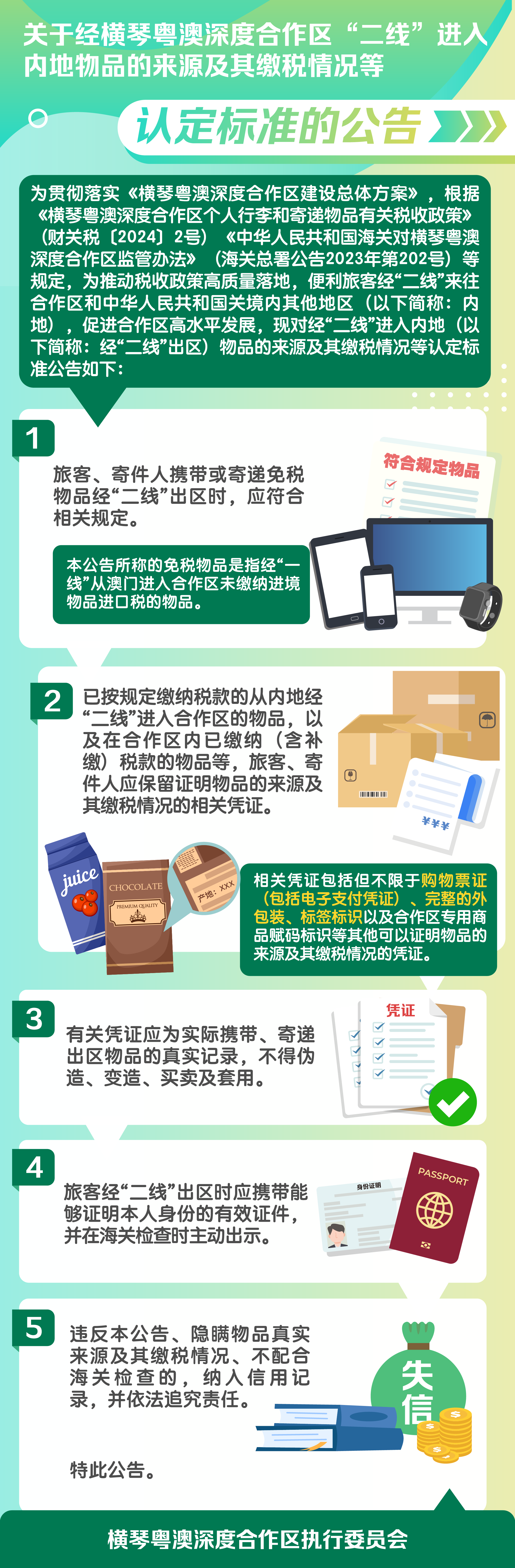 關(guān)于經(jīng)橫琴粵澳深度合作區(qū)“二線”進入內(nèi)地物品的來源及其繳稅情況等認(rèn)定標(biāo)準(zhǔn)的公告.png