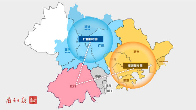 江門(mén)處于“承東啟西”的位置，與廣佛都市圈、深港經(jīng)濟(jì)圈兩大龍頭的陸路距離均在100公里左右