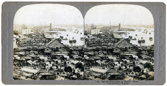 1902年，廣東廣州，珠江邊的繁忙景象。來(lái)源：視覺(jué)中國(guó)