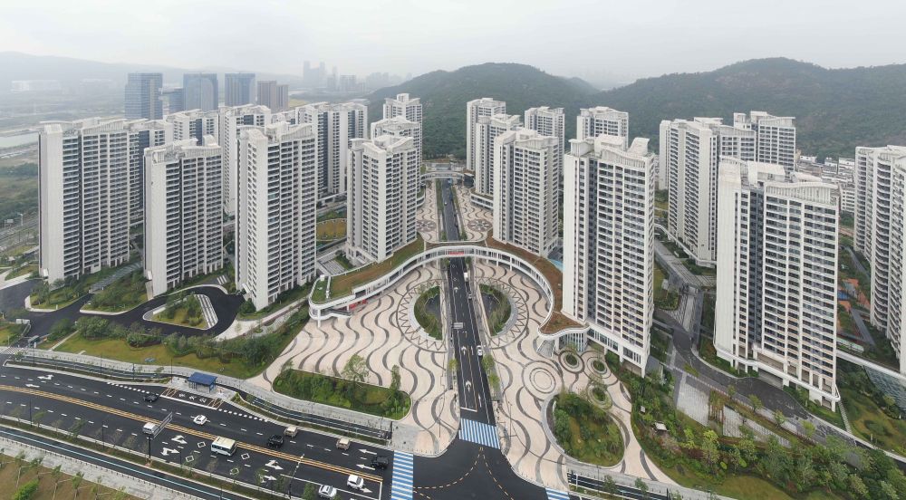這是2024年11月24日拍攝的橫琴澳門新街坊小區(qū)（無人機照片）。新華社記者 鄧華 攝