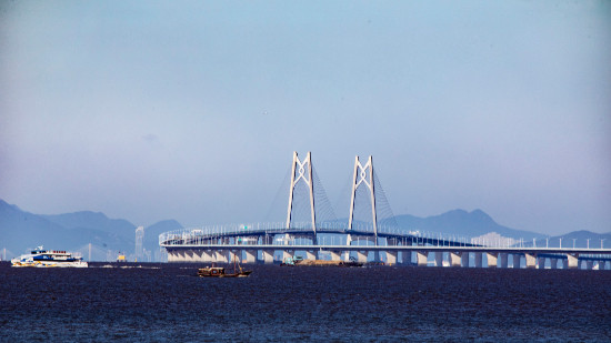 聯(lián)通粵港澳大灣區(qū)的港珠澳大橋。圖片來源：南方日報