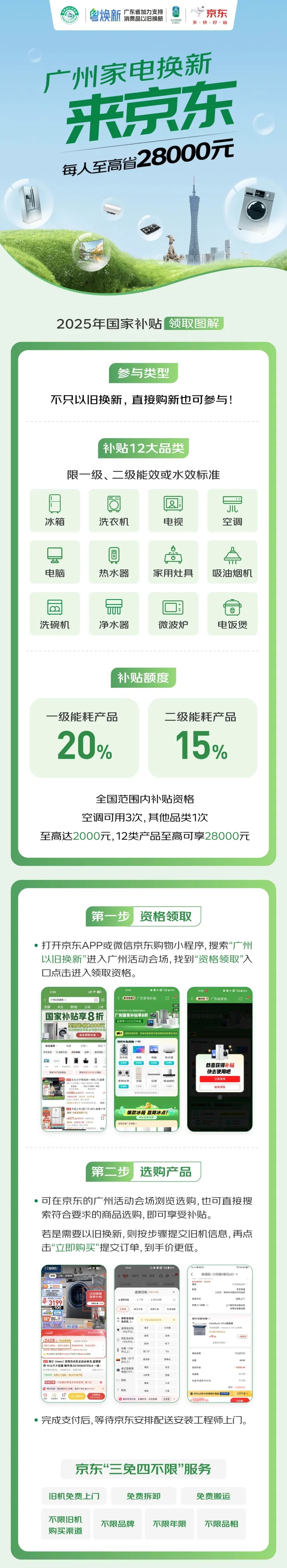 廣州市12大家電品類換新補(bǔ)貼活動(dòng)正式上線京東。