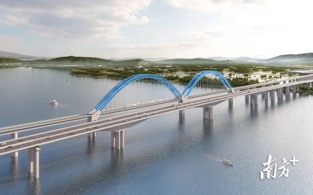 南新高速西江特大橋（效果圖）。  