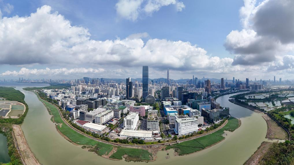 這是河套深港科技創(chuàng)新合作區(qū)（無人機(jī)全景照片，4月24日攝）。新華社記者 梁旭 攝