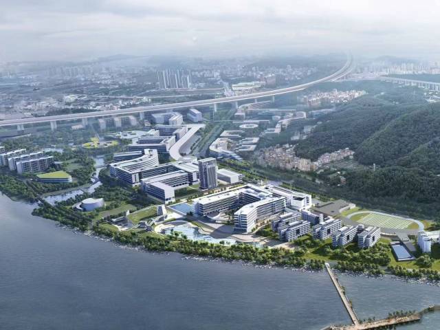 大灣區(qū)大學(xué)濱海灣校區(qū)效果圖。