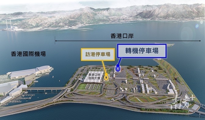 港珠澳大橋香港口岸人工島禁區(qū)的兩座自動(dòng)化停車(chē)場(chǎng)